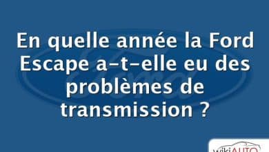 En quelle année la Ford Escape a-t-elle eu des problèmes de transmission ?